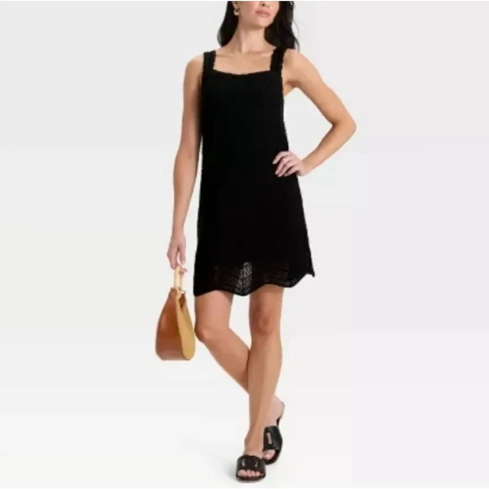 🆕️👗Crochet Mini Shift Dress from A New Day, Sz M, L - Black